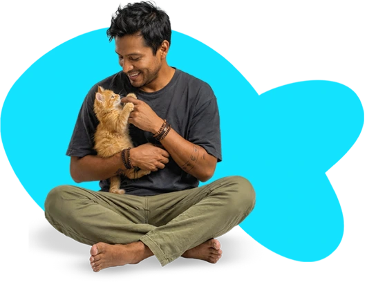 Chico y gato - personaje de Expopet